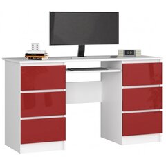 Rašomasis stalas NORE A11, baltas/raudonas kaina ir informacija | Kompiuteriniai, rašomieji stalai | pigu.lt
