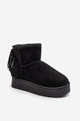 Women's Snow Boots with Chunky Platform and Fringes Black Lirico 28758-21 цена и информация | Женские сапоги | pigu.lt