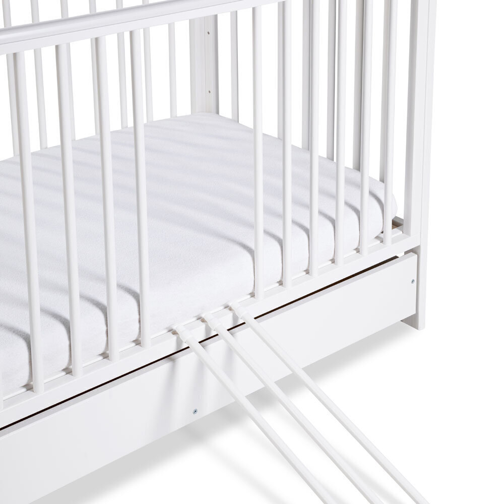 Kūdikio lovytė Timi 60x120 cm, balta kaina ir informacija | Kūdikių lovytės | pigu.lt