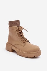 Women's ankle boots with sock in beige by Rivella 28775-21 цена и информация | Женские сапоги | pigu.lt