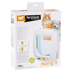 Распашная дверца для кошек Ferplast Swing 9 SET, белая, 4-ходовая цена и информация | Переноски, сумки | pigu.lt