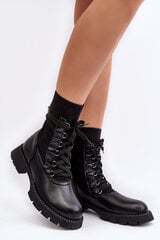 Women's lace-up ankle boots with sock black Gentiana 28796-21 цена и информация | Женские сапоги | pigu.lt