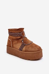 Women's snow boots with thick sole and laces camel Milson 28813-21 цена и информация | Женские сапоги | pigu.lt