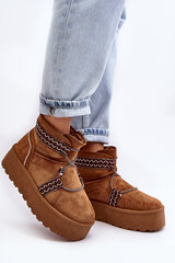 Women's snow boots with thick sole and laces camel Milson 28813-21 цена и информация | Женские сапоги | pigu.lt