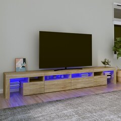 Televizoriaus spintelė su led apšvietimu, ąžuolo, 280 x 36,5 x 40 cm kaina ir informacija | TV staliukai | pigu.lt