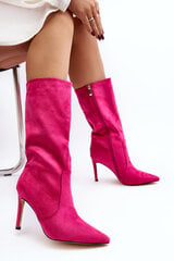 Women's Half-Calf Boots on Stiletto Fuchsia Odetteia 28836-21 цена и информация | Женские сапоги | pigu.lt