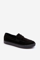 Men's Suede Loafer Shoes Zazoo 1574 Black 29003-P цена и информация | Кроссовки для мужчин | pigu.lt