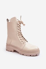 Moteriški darbiniai batai Eco Leather Light Beige Irande 29010-21 kaina ir informacija | Aulinukai, ilgaauliai batai moterims | pigu.lt