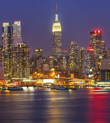 Фотообои - Манхэттен ночью 225х250 см цена и информация | Фотообои | pigu.lt