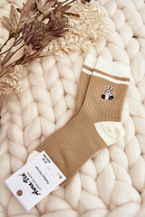 Women's Socks with Stripes and Bunny Beige 29057-142 цена и информация | Женские носки | pigu.lt