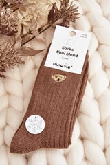 Moteriškos storos kojinės su meškiuku rudos spalvos 29099-142 kaina ir informacija | Moteriškos kojinės | pigu.lt