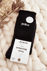 Women's Warm Socks with Black Lettering 29105-142 цена и информация | Женские носки | pigu.lt