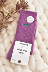Moteriškos šiltos kojinės su violetiniu tekstu 29110-142 kaina ir informacija | Moteriškos kojinės | pigu.lt