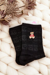 Women's Patterned Socks with Bear Black 29128-142 цена и информация | Женские носки | pigu.lt