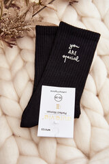 Women's Plain Socks With Black Text 29130-142 цена и информация | Женские носки | pigu.lt