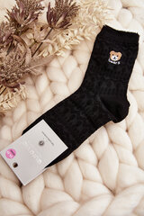 Patterned Women's Socks with Bear Black 29184-142 цена и информация | Женские носки | pigu.lt