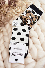 Women's Mismatched Socks with Teddy Bear Black and White 29187-142 цена и информация | Женские носки | pigu.lt