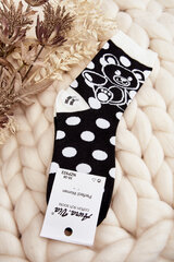 Women's Mismatched Socks with Teddy Bear Black and White 29188-142 цена и информация | Женские носки | pigu.lt