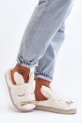 Women's Fluffy Slippers with Bunny White Dolcevia 29245-22 цена и информация | Женские тапочки | pigu.lt