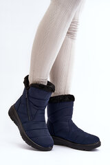 Women's snow boots with zipper and fur lining navy blue Zeuna 29344-21 цена и информация | Женские сапоги | pigu.lt