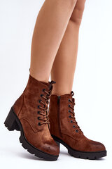 Women's Lace-Up Ankle Boots Brown Lunielle 29348-21 цена и информация | Женские сапоги | pigu.lt