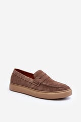 Men's Suede Loafer Shoes Zazoo 1574 Dark Beige 29357-P цена и информация | Кроссовки для мужчин | pigu.lt