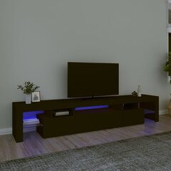 Televizoriaus spintelė su led apšvietimu, juoda, 215 x 36,5 x 40 cm цена и информация | Тумбы под телевизор | pigu.lt