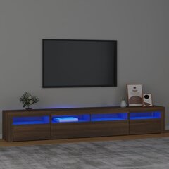 Televizoriaus spintelė su led, ruda ąžuolo, 240 x 35 x 40 cm kaina ir informacija | TV staliukai | pigu.lt