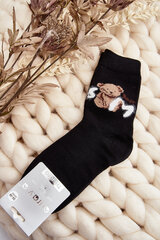 Warm Cotton Socks with Bear Black 29372-142 цена и информация | Женские носки | pigu.lt