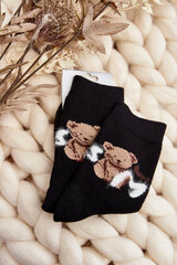 Warm Cotton Socks with Bear Black 29372-142 цена и информация | Женские носки | pigu.lt