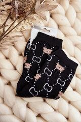 Warm Cotton Socks with Black Bears 29381-142 цена и информация | Женские носки | pigu.lt