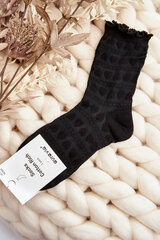 Women's Black Patterned Socks 29387-142 цена и информация | Женские носки | pigu.lt