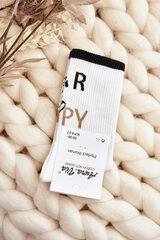 Women's Cotton Socks with Writing and Bear White 29394-142 цена и информация | Женские носки | pigu.lt