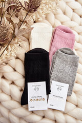 Women's Cotton Socks with Embossing Black 29419-142 цена и информация | Женские носки | pigu.lt