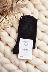 Women's Cotton Socks with Embossing Black 29419-142 цена и информация | Женские носки | pigu.lt