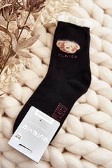 Thick Cotton Socks With Bear Black 29436-142 цена и информация | Женские носки | pigu.lt