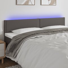 Galvūgalis su led, pilkas, 160x5x78/88cm kaina ir informacija | Lovos | pigu.lt