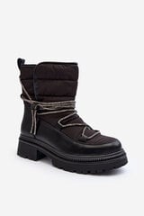 Women's Snow Boots with Decorative Lacing Black Rilana 29457-21 цена и информация | Женские сапоги | pigu.lt