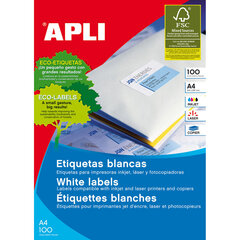Etiketės spausdinimui Apli 105 x 37 mm 100 Paklodės Fluorine Blue kaina ir informacija | Spausdintuvų priedai | pigu.lt