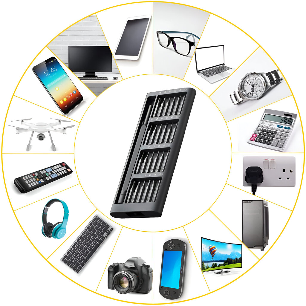 25 in1 mini atsuktuvų magnetiniai bitų rinkiniai telefonams, fotokameroms, laikrodžiams, asmeniniams kompiuteriams ir kitiems mažiems elektroniniams ir elektriniams prietaisams LIVMAN 8046 kaina ir informacija | Mechaniniai įrankiai | pigu.lt