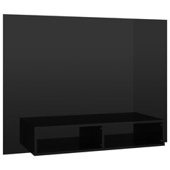 Sieninė TV spintelė, 120x23,5x90 cm, juoda цена и информация | Тумбы под телевизор | pigu.lt