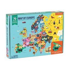 Geografinė dėlionė Mudpuppy Europa, 70 dalių kaina ir informacija | Dėlionės (puzzle) | pigu.lt