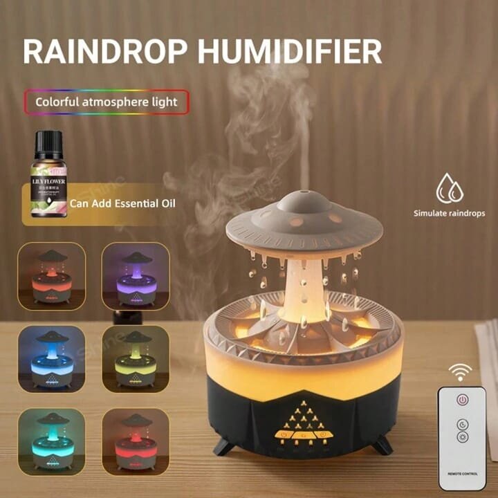 UFO RAINDROP AROMA Oro drėkintuvas (Juodas) kaina ir informacija | Oro drėkintuvai | pigu.lt