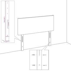 Изголовье с ушками, зеленое, 83x23x118/128см, бархат цена и информация | Кровати | pigu.lt