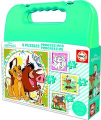 Dėlionės Educa Disney Animals, 4 vnt. kaina ir informacija | Dėlionės (puzzle) | pigu.lt