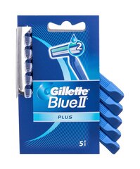 Vienkartiniai skustuvai vyrams Gillette Blue II Plus 5 vnt. kaina ir informacija | Skutimosi priemonės ir kosmetika | pigu.lt