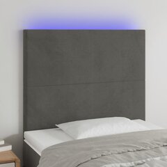 Galvūgalis su led, tamsiai pilkas, 90x5x118/128cm kaina ir informacija | Lovos | pigu.lt