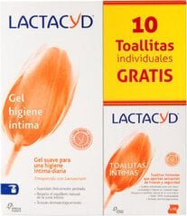 Intymioshigienos prausiklis Lactacyd 400ml + 10 vnt drėgnos servetėlės цена и информация | Средства для интимной гигиены | pigu.lt