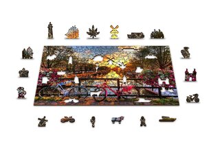 Medinė dėlionė su figūrėlėmis Wooden city Dviračiai Amsterdame, 600 d. цена и информация | Пазлы | pigu.lt