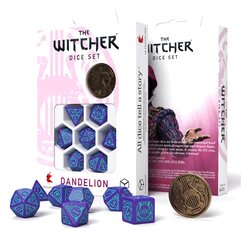 Kauliukų rinkinys The Witcher Dandelion violetinės ir turkio spalvos kaina ir informacija | Stalo žaidimai, galvosūkiai | pigu.lt